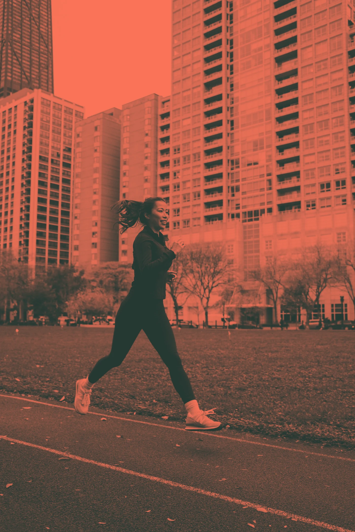 Morning run, coral duotone